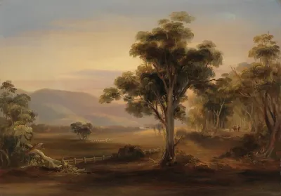 H. Cox’s Place Mudgee, New South Wales, 1841 oil painting