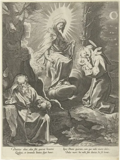 H. Franciscus van Assisi heeft een visioen van Maria en het Kind
