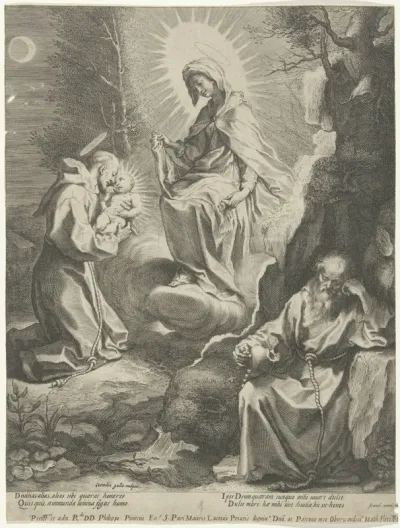 H. Franciscus van Assisi heeft een visioen van Maria en het Kind
