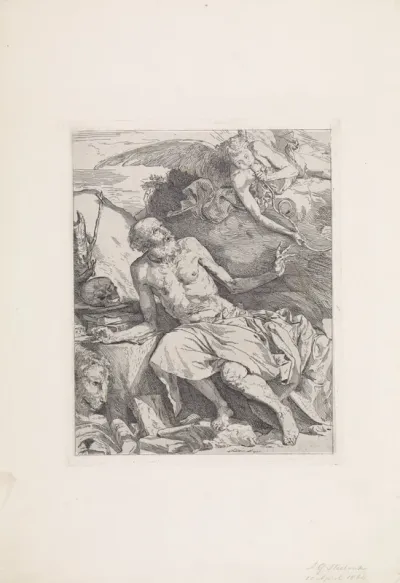 H. Hieronymus door een engel bezocht