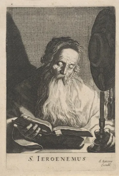 H. Hieronymus lezend bij kaarslicht
