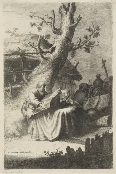 H. Hieronymus lezend onder een boom