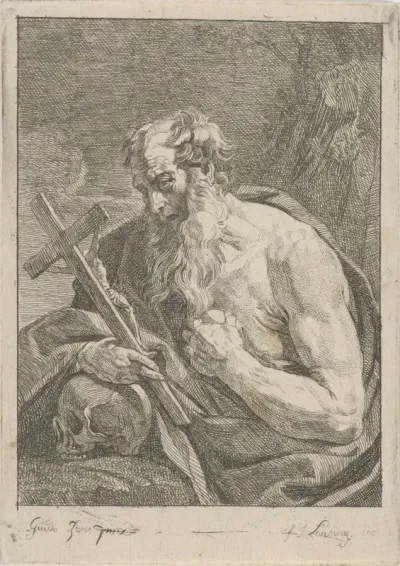 H. Hieronymus met een crucifix