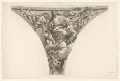 H. Johannes omgeven door adelaar en engelen