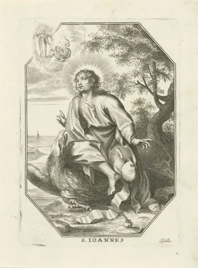 H. Johannes, zittend op een adelaar