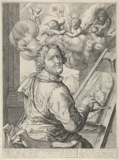 H. Lucas schildert het portret van Maria
