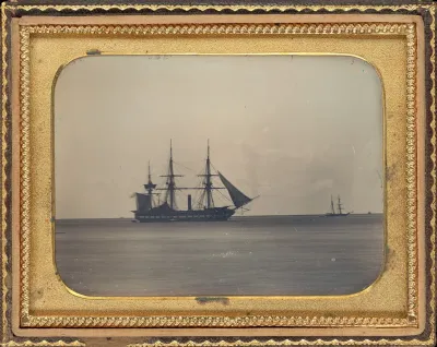 H.M.S. Dauntless at Anchor in Carlisle Bay, Barbados