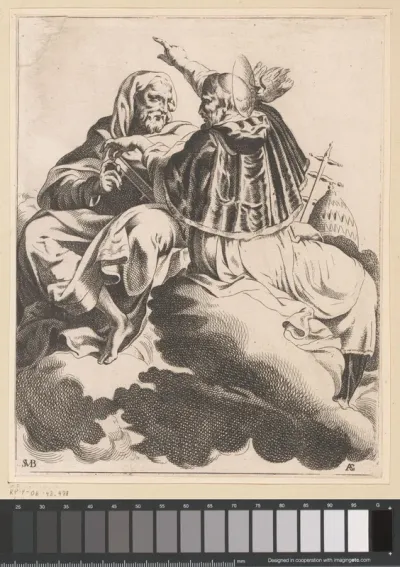H. Marcus en paus Gregorius I in de wolken