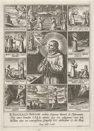 H. Paschalis Baylon bidt tot Maria
