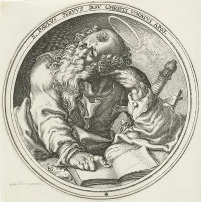 H. Paulus lezend in een boek