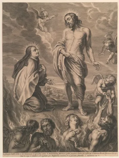 H. Theresia bemiddelt voor Bernardino de Mendoza