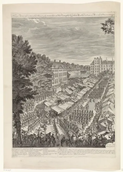 Haagse Kermis met de prins en prinses van Oranje, 1686 (linkerblad)