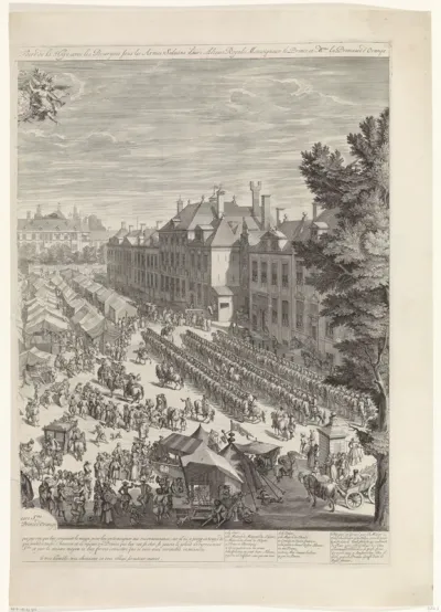 Haagse Kermis met de prins en prinses van Oranje, 1686 (rechterblad)