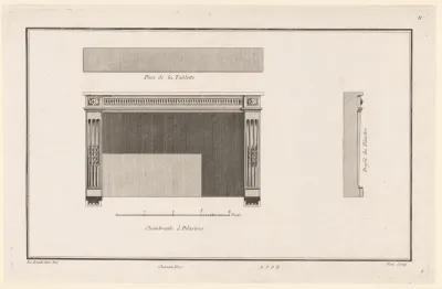 Haard met pilasters