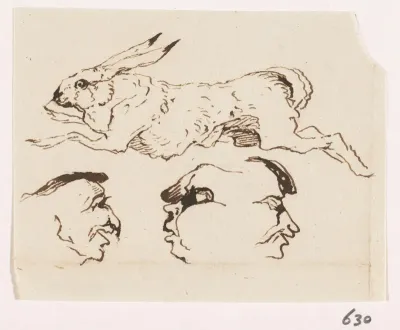 Haas en drie koppen