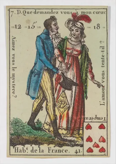 Hab.t de la France, from the playing cards (for quartets) "Costumes des Peuples Étrangers"