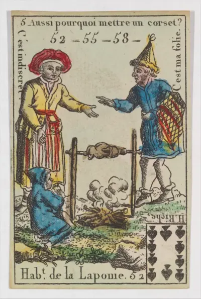 Hab.t de la Laponie, from the playing cards (for quartets) "Costumes des Peuples Étrangers"