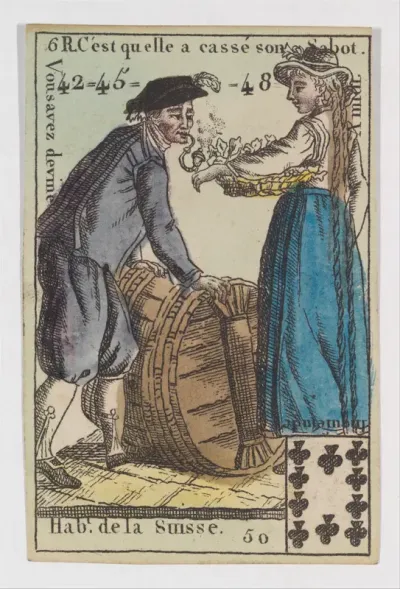 Hab.t de la Suisse, from the playing cards (for quartets) "Costumes des Peuples Étrangers"