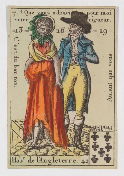 Hab.t de l'Angleterre, from the playing cards (for quartets) "Costumes des Peuples Étrangers"
