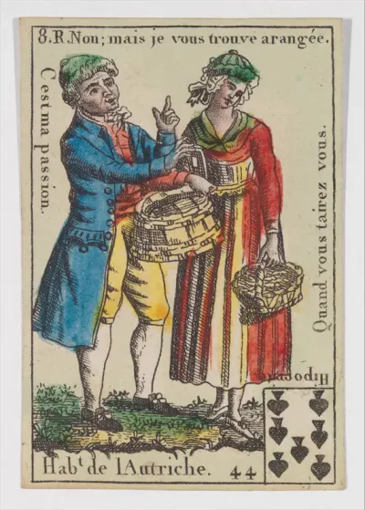 Hab.t de l'Autriche, from the playing cards (for quartets) "Costumes des Peuples Étrangers"