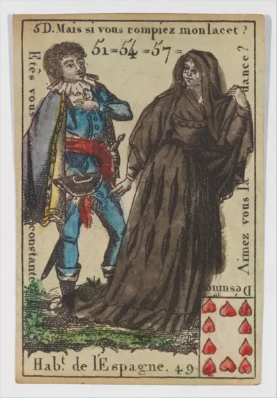 Hab.t de l'Espagne, from the playing cards (for quartets) "Costumes des Peuples Étrangers"