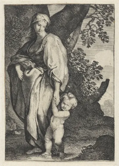 Hagar en Ismaël lopen door de woestijn