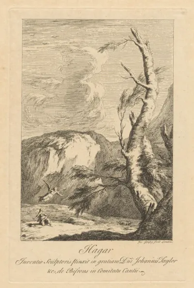 Hagar met Ismaël en de engel