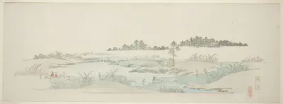 Hagi Temple (Hagidera), from the series "Thirteen Views of the Environs of Edo"