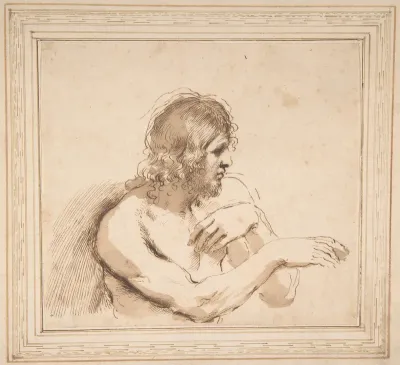 Half-Figure of a Nude Man Facing Right