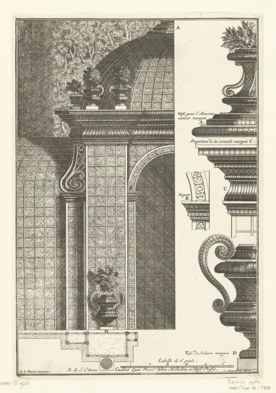 Half latwerkpaviljoen en details
