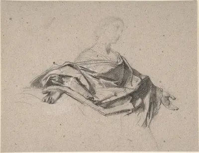 Half-Length Figure of a Woman with Outstretched Arms