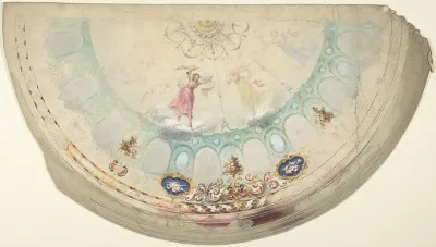 Half of a Circular Ceiling Design with Nymphs