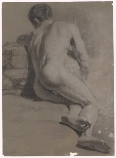 Half-Reclining Male Nude