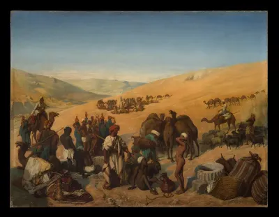 Halt of Caravans at the Wells of Saba (Beersheba) in the Desert South of Hebron