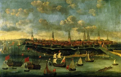 Hamburg seen from the river Elbe