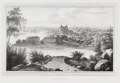 Häme Castle, illustration for Finland Depicted in Drawings, booklets XXII and XXIII