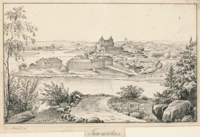 Hämeenlinna, original drawing for Finland Depicted in Drawings