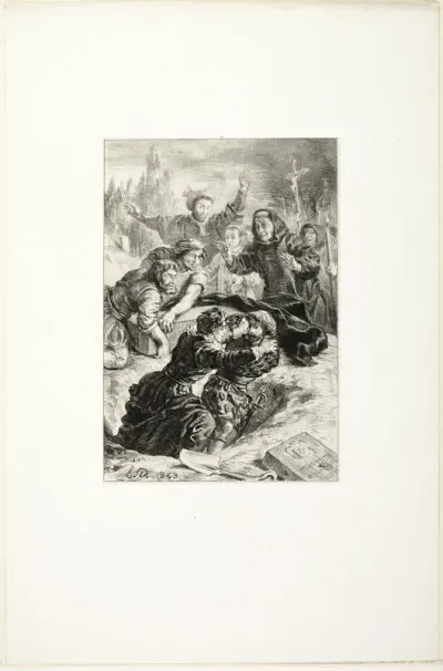 Hamlet and Laertes in Ophelia's Grave