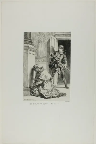 Hamlet Attempts to Slay the King, plate 8 from Hamlet