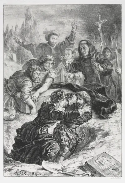 Hamlet: Hamlet and Laertes in the Grave of Ophelia