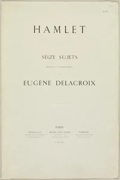 Hamlet — Laertes in Ophelia's Grave, title page and table of contents from Hamlet