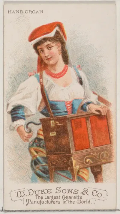 Hand Organ, from the Musical Instruments series (N82) for Duke brand cigarettes