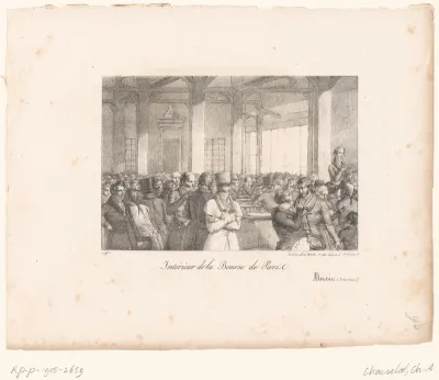 Handelaars in de Beurs van Parijs