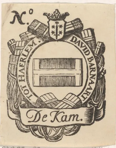 Handelsetiket van David Barnaart te Haarlem