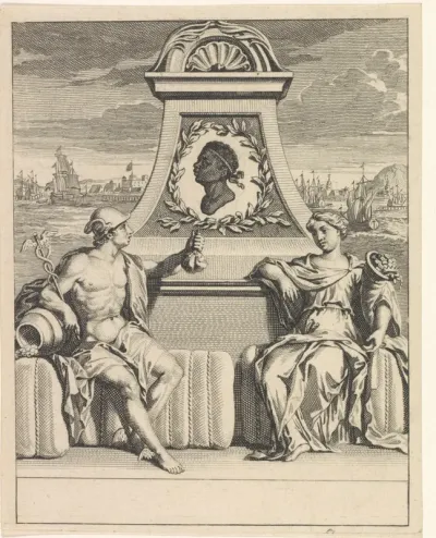 Handelsetiket van een textielhandelaar, mogelijk Willem Philip Kops (1695-1756)