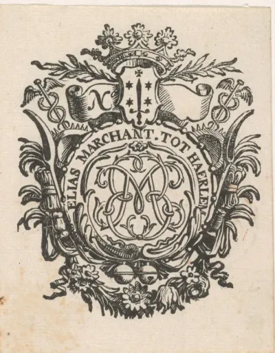Handelsetiket van Elias Marchant te Haarlem