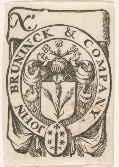 Handelsetiket van John Brunick & company