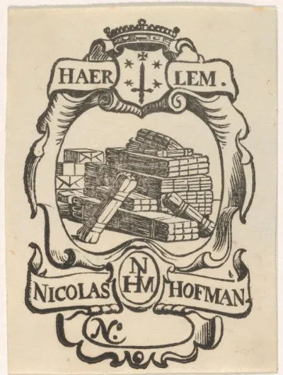 Handelsetiket van Nicolas Hofman te Haarlem
