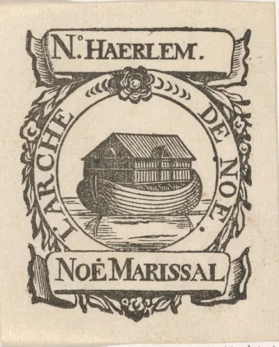 Handelsetiket van Noé Marissal, met de Ark van Noach