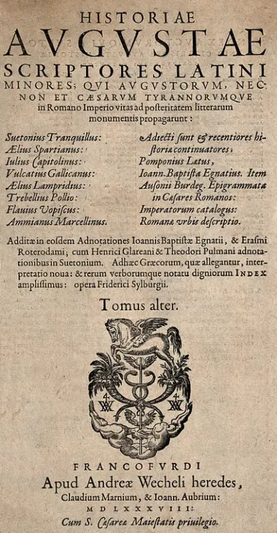Hands clasping a caduceus with twinned cornucopias surmounted by Pegasus
